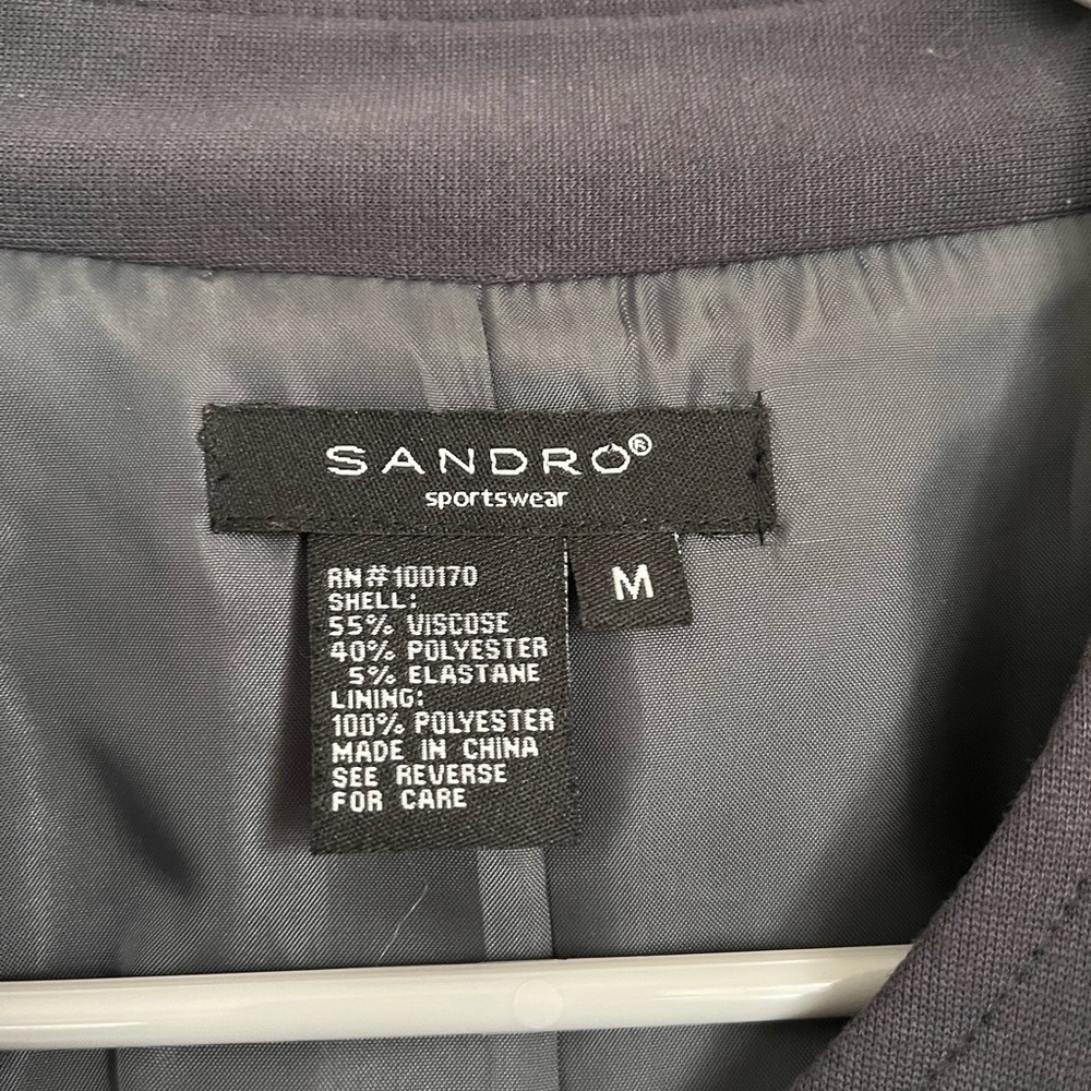 Sandro Swing Button Up Jacket Charcoal Size Medium - image 2